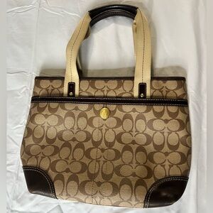 COACH Chelsea Heritage Beige and Brown Signature Bag